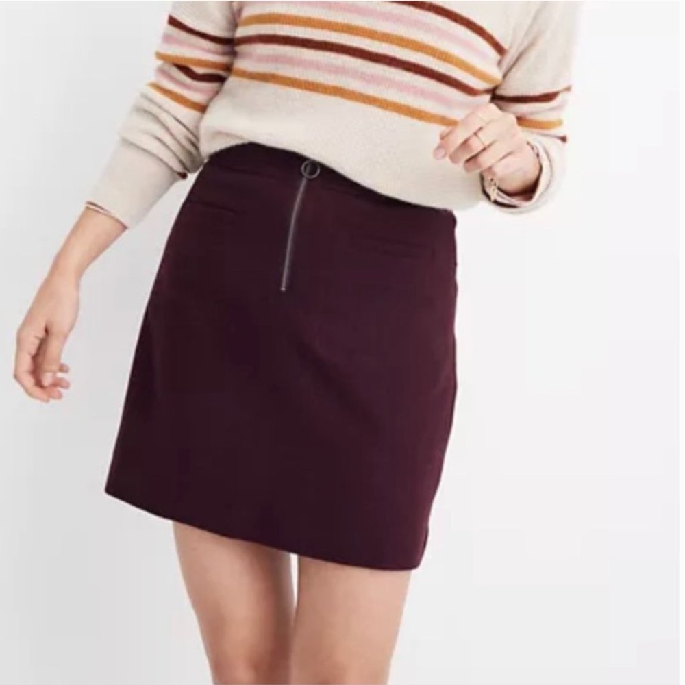 Madewell Fireside Zip Front Mini Skirt - Size 2